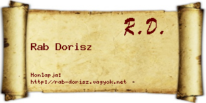 Rab Dorisz névjegykártya